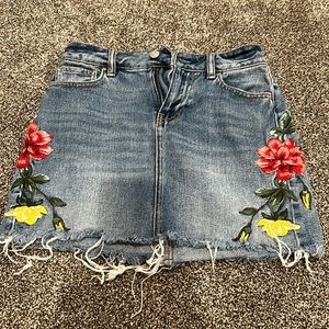 Pacsun Jean skirt with flowers